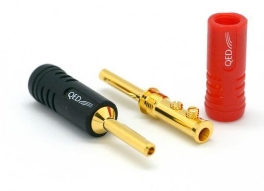 QED 1870 Screwloc ABS 4mm Banana Konnektör (1 Kırmızı + 1 Siyah)