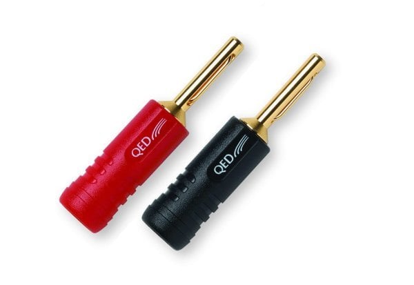 QED 1870 Screwloc ABS 4mm Banana Konnektör (1 Kırmızı + 1 Siyah)