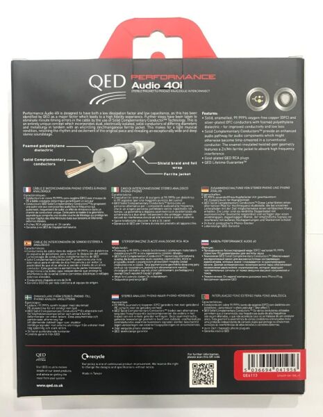QED QE-6113 Performance Audio 40i RCA Kablo 1 m
