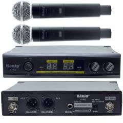 KÖNİG K-402 EL+EL Iki Kanal Uhf Telsiz Mikrofon