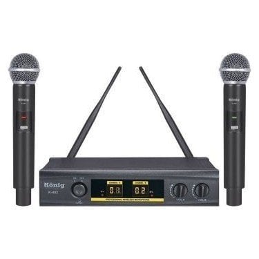 KÖNİG K-402 EL+EL Iki Kanal Uhf Telsiz Mikrofon