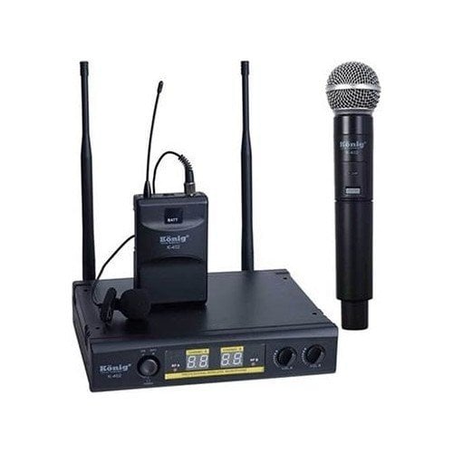 KÖNİG K-402 El+Yaka Iki Kanal Uhf Telsiz Mikrofon