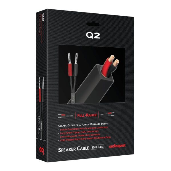 AudioQuest Q2 Hoparlör Kablosu 3 m (Çift, Banana Uçlu)