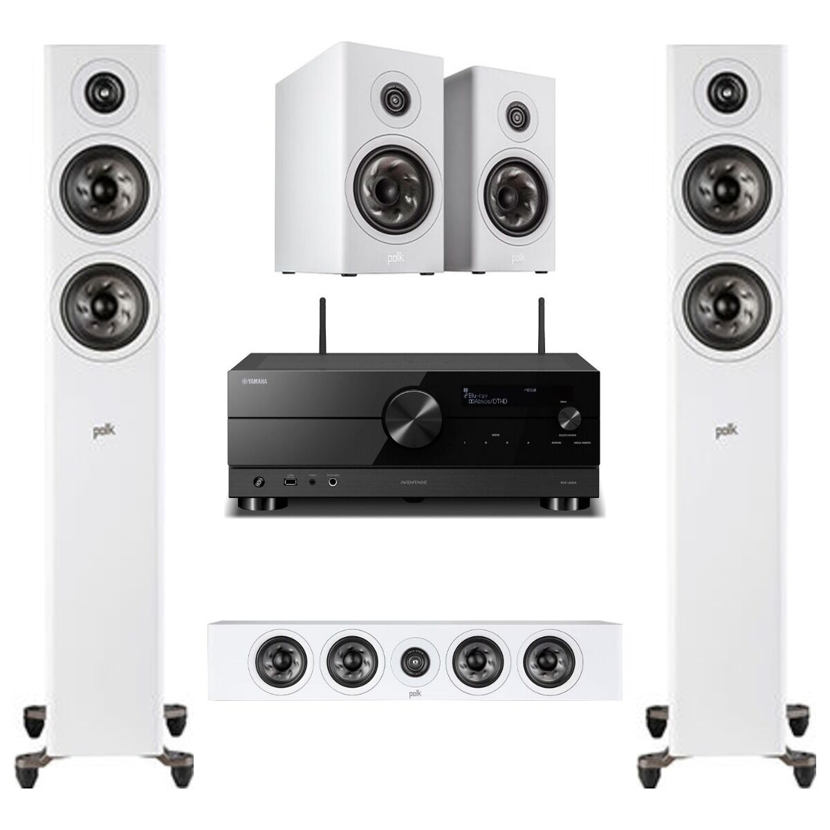 Hazır Ev Sineması Seti 5: Yamaha RX-A2A + Polk Audio RESERVE 5.1 Beyaz + SVS SB-1000 PRO Beyaz
