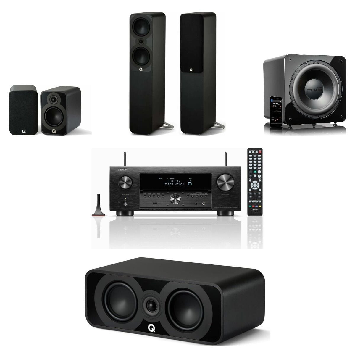 Hazır Ev Sineması Seti 6: Denon AVC-X4800H + Q Acoustics 5000 5.1 + SVS SB-2000 PRO