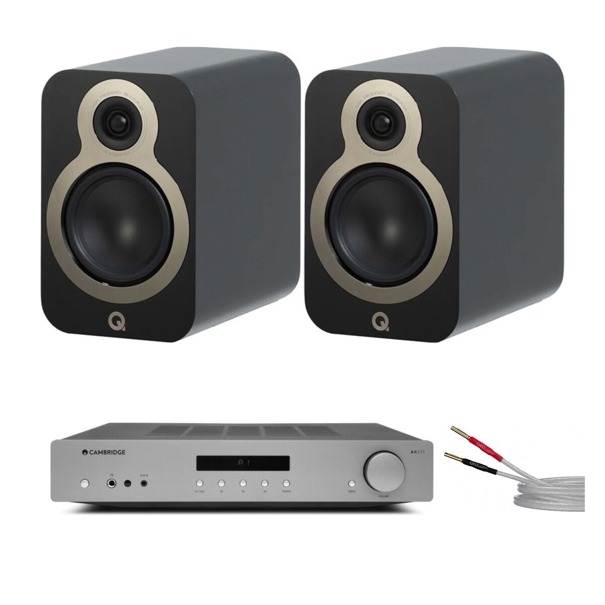 Hazır Stereo Set 5: Cambridge Audio AXA35 + Q Acoustics 3020c + QED XT-25 Kablo