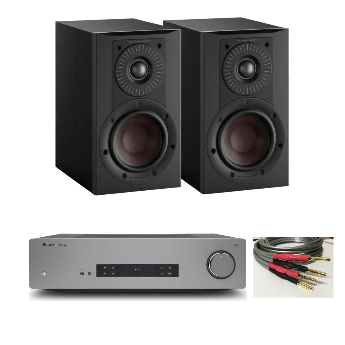 Hazır Stereo Set 8: Cambridge Audio CXA61 + DALI OPTICON 1 MK2 + QED XT-40i Kablo