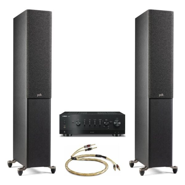 Hazır Stereo Set 9: Yamaha R-N800A + Polk Audio RESERVE R500 + QED Golden Anniversary XT Kablo