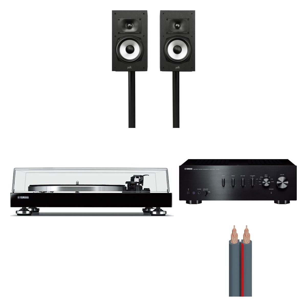 Hazır Pikaplı Set 1: Yamaha TT-S303 + Yamaha A-S301 + Polk Audio MONITOR XT20 + AudioQuest X-2 Kablo