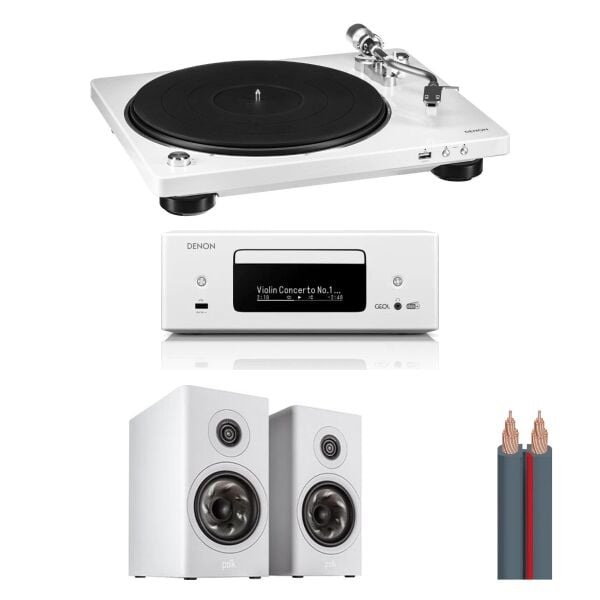 Hazır Pikaplı Set 7: Denon DP-450USB + Denon CEOL RCD-N12 + Polk Audio RESERVE R200 + AudioQuest X-2 Kablo