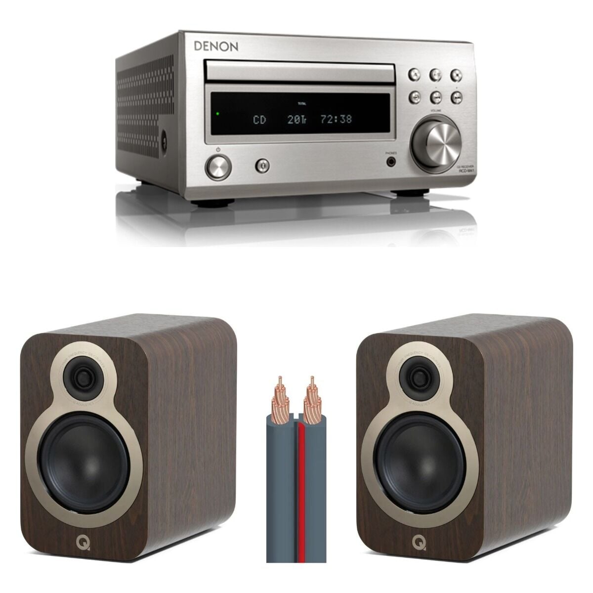 Hazır Stereo Set 16: Denon RCD-M41 + Q Acoustics 3020c + AudioQuest X-2 Kablo