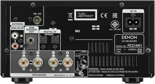 Denon RCD M 41 Micro HiFi CD&Bluetooth Receiver Siyah