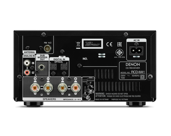 Denon RCD M 41 Micro HiFi CD&Bluetooth Receiver Silver