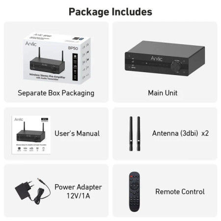 ARYLİC BP 50BLUETOOTH PRE AMPLİFİER WİTH ESS ES9023P DAC